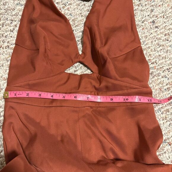 Reiss Alma Cut-Out Halter Jumpsuit in Rust- Size 2 - Picture 12 of 15